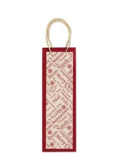 BORSA NATALE PORTA BOTTIGLIA SCRITTE 12X9X37CM (23199-SDN12422)