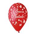 PALLONCINI IN LATTICE TONDO MULTICOLOR BUON NATALE 33CM 5PZ (341379)