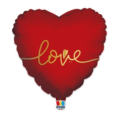 PALLONCINO IN MYLAR A CUORE LOVE 45CM (75617)