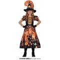 COSTUME BIMBA DA STREGA LUNGO ARANCIONE 3-4 ANNI (78022)