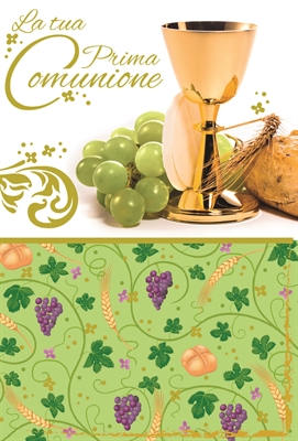 BIGLIETTO AUGURI COMUNIONE VERDE (CO.6766-2)