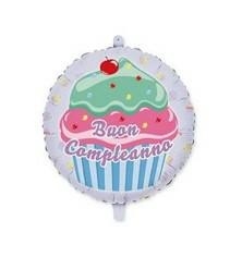 PALLONCINO IN MYLAR BUON COMPLEANNO CUPCAKE 45CM (18924-61282)