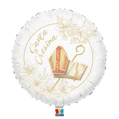 PALLONCINO IN MYLAR SANTA CRESIMA 45CM (22570-42577)