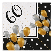 TOVAGLIOLI 60 ANNI ORO E NERO 33x33CM 20PZ (62165)