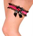 GIARRETTIERA NERA E FUCSIA C/FIOCCO E GEMMA (10571-8863G)