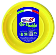 PIATTO TONDO RIUTILIZZABILE GIALLO 17X17CM 25PZ (11754)