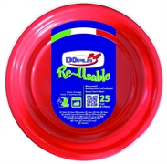 PIATTO TONDO RIUTILIZZABILE ROSSO 17X17CM 25PZ (11763)