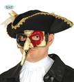 MASCHERA VENEZIANA DECORATA NASO LUNGO (12925)