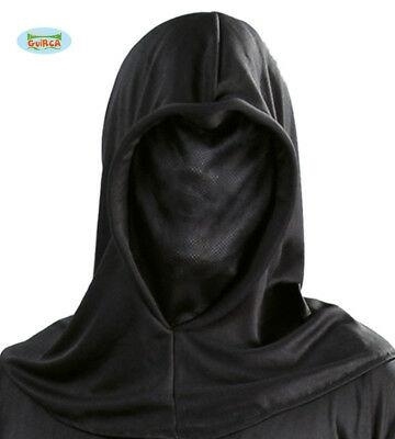 MASCHERA CAPPUCCIO MORTE MISTERO NERO HORROR (12965-2950)