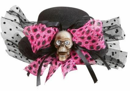 CAPPELLO MINI CILINDRO DONNA TESCHIO NERO (13006-9393C)