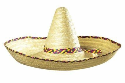 CAPPELLO SOMBRERO MAXI C/DECORAZIONI PAGLIA 65CM (13613-2820G)