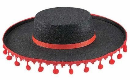 CAPPELLO FLAMENCO CON POM POM ROSSI IN FELTRO (15074-2514F)