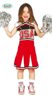 COSTUME DA CHEERLEADER BIMBA TAGLIA 7-9 ANNI (15242-82791)