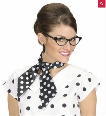 FOULARD ANNI 50 POIS NERO E BIANCO (15397-2645C)