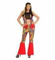 COSTUME DONNA HIPPIE CON PANTALONI A ZAMPA TAGLIA L (15407-35263)