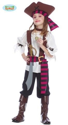 COSTUME BAMBINA PIRATESSA DEI CARAIBI TAGLIA 10-12 (15626-85383)