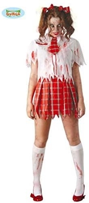 COSTUME DONNA COLLEGIALE ZOMBIE INSANGUINATA TAGLIA UNICA (15676-80484)