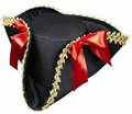 CAPPELLO TRICORNO PIRATA FINITURA ORO FIOCCO ROSSO (15694-0188U)