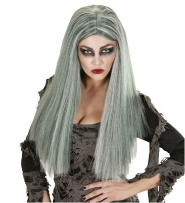 PARRUCCA ZOMBIE BIANCO/NERO DONNA CAPELLI LUNGHI (16314-06740)