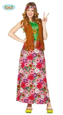COSTUME HIPPIE FRANGIE E FIORI DONNA TAGLIA L (17652-80863)