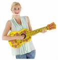 GONFIABILE A FORMA DI UKULELE GIALLO CON FIORI (17809-20255)