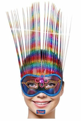 MASCHERA STILE VENEZIANO MULTICOLOR ARCOBALENO (17894-21751)