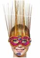MASCHERA STILE VENEZIANO ORO E ROSA CON PAILETTES (17895-21752)