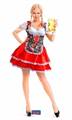 COSTUME DONNA TIROLESE GONNA ROSSA E FIORI TAGLIA S-M (17968-61461)