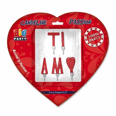 SET CANDELINE TI AMO COLORE ROSSO (18072-73122)