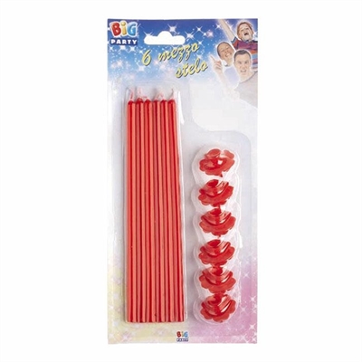 CANDELINE STELO ROSSE 20CM 6PZ (18080-CC02/603)