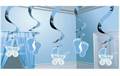 DECORAZIONI NASCITA LUI AZZURRO CULLA E PIEDINI 5PZ (18526-679659)