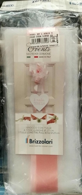 FIOCCO ROSA CON TULLE CODA LUNGA 100MM (19286-9586 - COL)