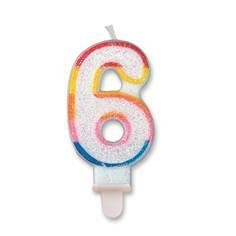 CANDELINA GLITTER MULTICOLOR 6 SEI 8,5CM (20291-70986)