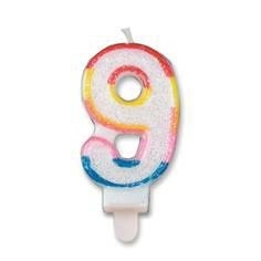 CANDELINA GLITTER MULTICOLOR 9 NOVE 8,5CM (20294-70989)