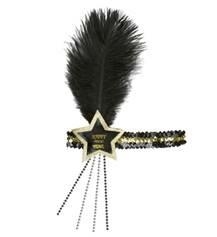 FASCIA PAILETTES STAR HAPPY NEW YEAR NERO/ORO (20348-04144)