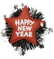 SPILLA HAPPY NEW YEAR ROSSO E NERO (20350-7893R)