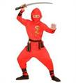 COSTUME BIMBO NINJA ROSSO TAGLIA 11-13 ANNI (20619-01338)