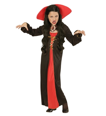 COSTUME BIMBA VAMPIRESSA CON COLLARE TAGLIA 8-10 ANNI (21265-00427)