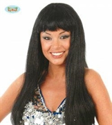 PARRUCCA NERA LUNGA CON FRANGIA (21368-4223)