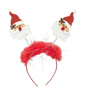 CERCHIETTO BABBO NATALE CON MARABU E FILI LAME (21560-07050)