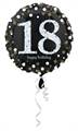 PALLONCINO IN MYLAR 18 ANNI NERO SPARKLE 45CM (21659-3323901)