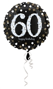 PALLONCINO IN MYLAR 60 ANNI NERO SPARKLE 45CM (21663-3213201)