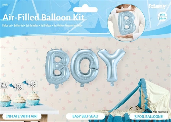 KIT SCRITTA BOY AZZURRO IN FOIL 36CM (22026-29282)