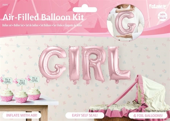 KIT SCRITTA GIRL ROSA IN FOIL 36CM (22027-29283)