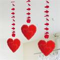 DECORAZIONE CON 3 CUORI PENDENTI CARTONCINO (22030-24454)