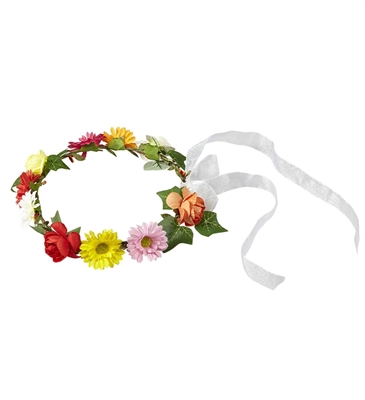 DIADEMA HIPPIE CON FIORI E NASTRI (22212-01117)