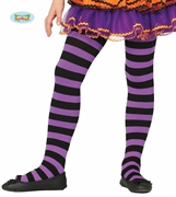 COLLANT BIMBA A RIGHE VIOLA E NERO TAGLIA 5-9 ANNI (22901-17220)