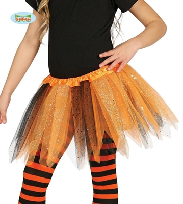 TUTU BIMBA ARANCIO E NERO GLITTER TAGLIA UNICA (22935-17203)