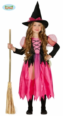 COSTUME BAMBINA STREGA FUXIA GONNA LUNGA TAGLIA 7-9 ANNI (22976-82567)