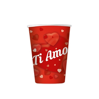 BICCHIERI IN CARTONCINO TI AMO CUORI 200CC 8PZ (23337-60748)